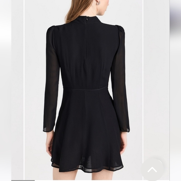 Reformation Ottessa Long Sleeve Mini Wrap Dress in Black Small - Picture 4 of 11